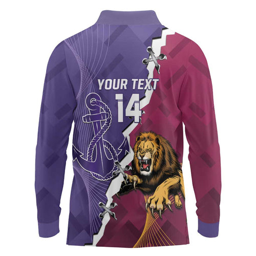 Dockers And Lions Football Custom Long Sleeve Polo Shirt 2025 Sporty Dynamic Version - Aussie Hoodie