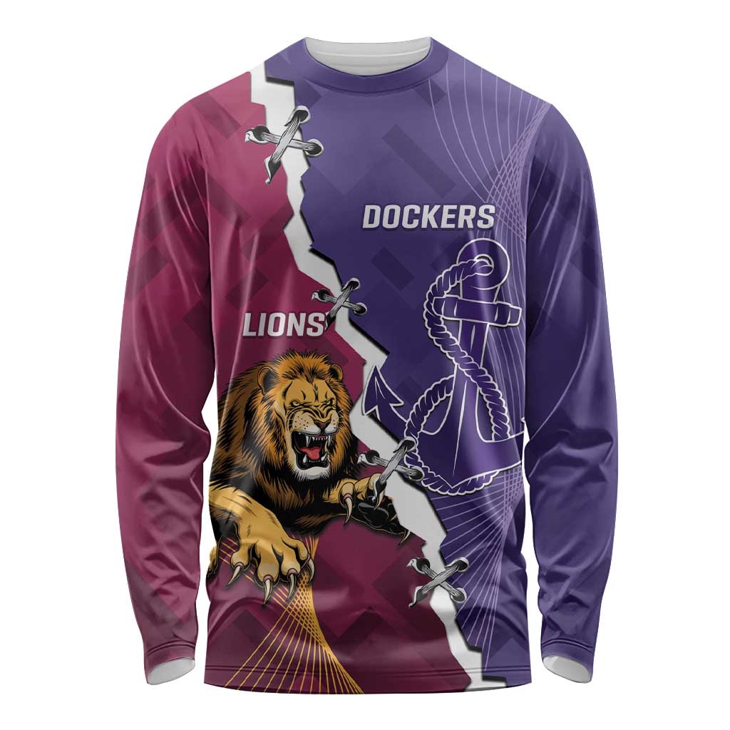 Dockers And Lions Football Custom Long Sleeve Shirt 2025 Sporty Dynamic Version - Aussie Hoodie