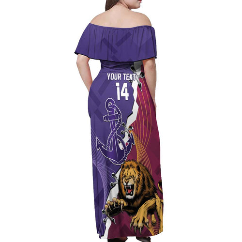 Dockers And Lions Football Custom Off Shoulder Maxi Dress 2025 Sporty Dynamic Version - Aussie Hoodie