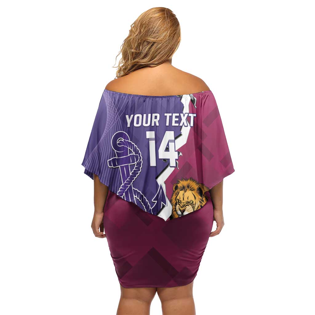Dockers And Lions Football Custom Off Shoulder Short Dress 2025 Sporty Dynamic Version - Aussie Hoodie