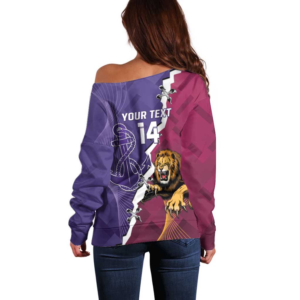 Dockers And Lions Football Custom Off Shoulder Sweater 2025 Sporty Dynamic Version - Aussie Hoodie