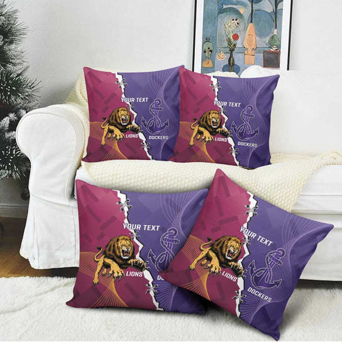 Dockers And Lions Football Custom Pillow Cover 2025 Sporty Dynamic Version - Aussie Hoodie