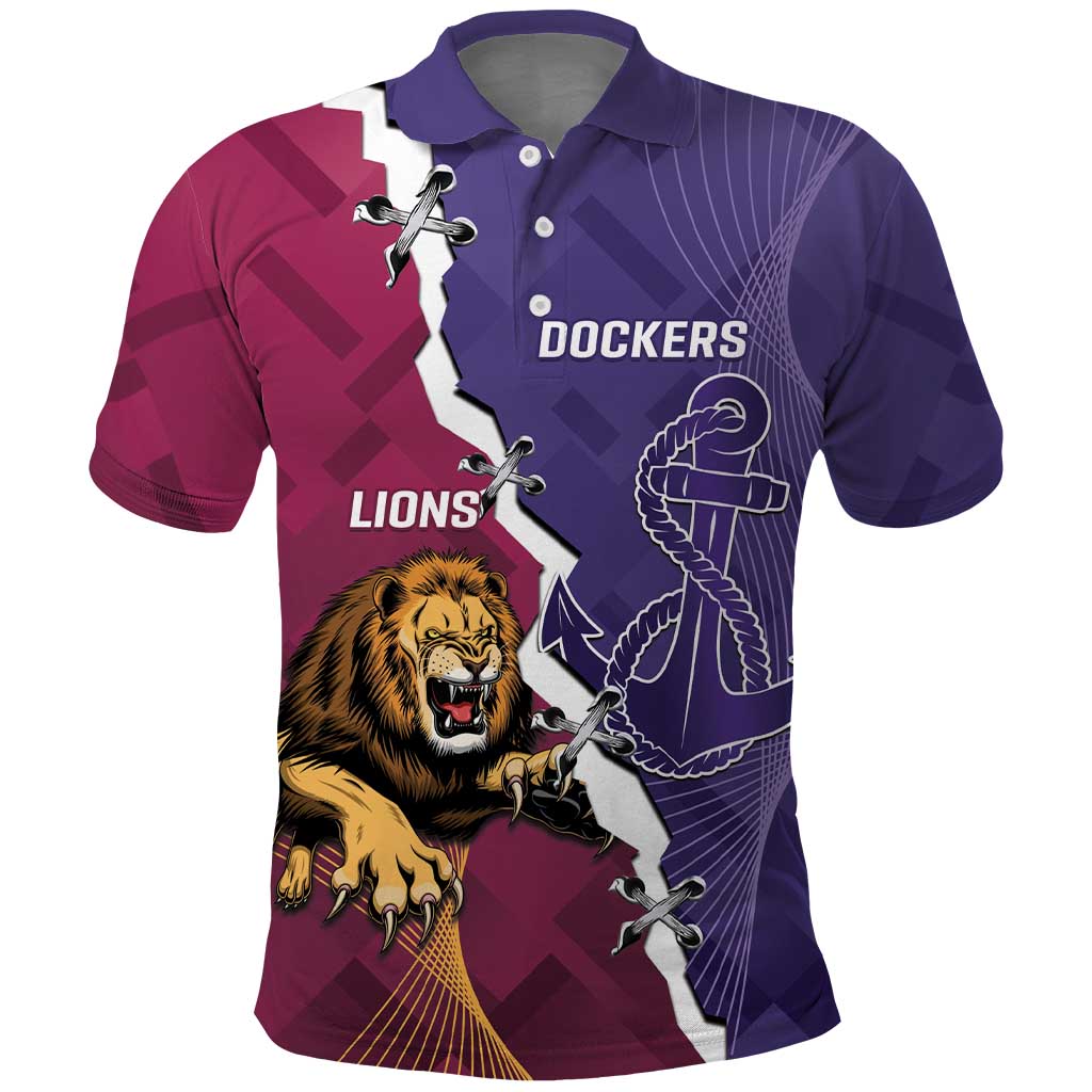 Dockers And Lions Football Custom Polo Shirt 2025 Sporty Dynamic Version - Aussie Hoodie
