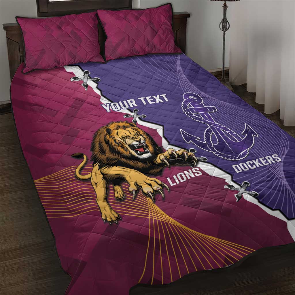 Dockers And Lions Football Custom Quilt Bed Set 2025 Sporty Dynamic Version - Aussie Hoodie