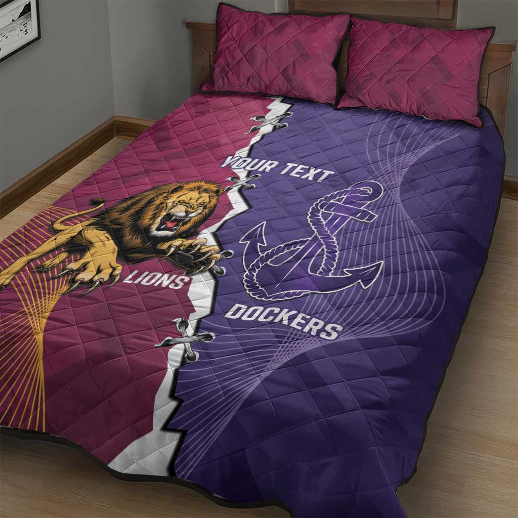 Dockers And Lions Football Custom Quilt Bed Set 2025 Sporty Dynamic Version - Aussie Hoodie