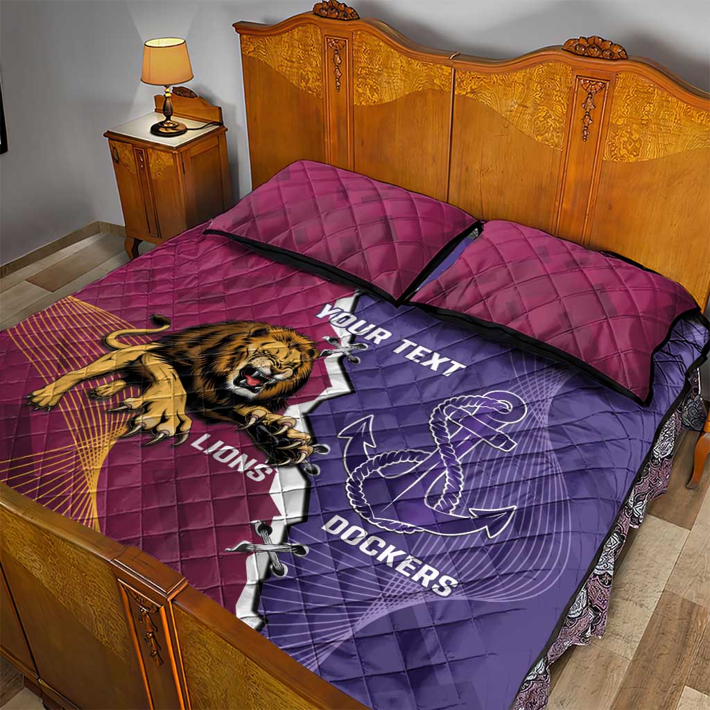 Dockers And Lions Football Custom Quilt Bed Set 2025 Sporty Dynamic Version - Aussie Hoodie