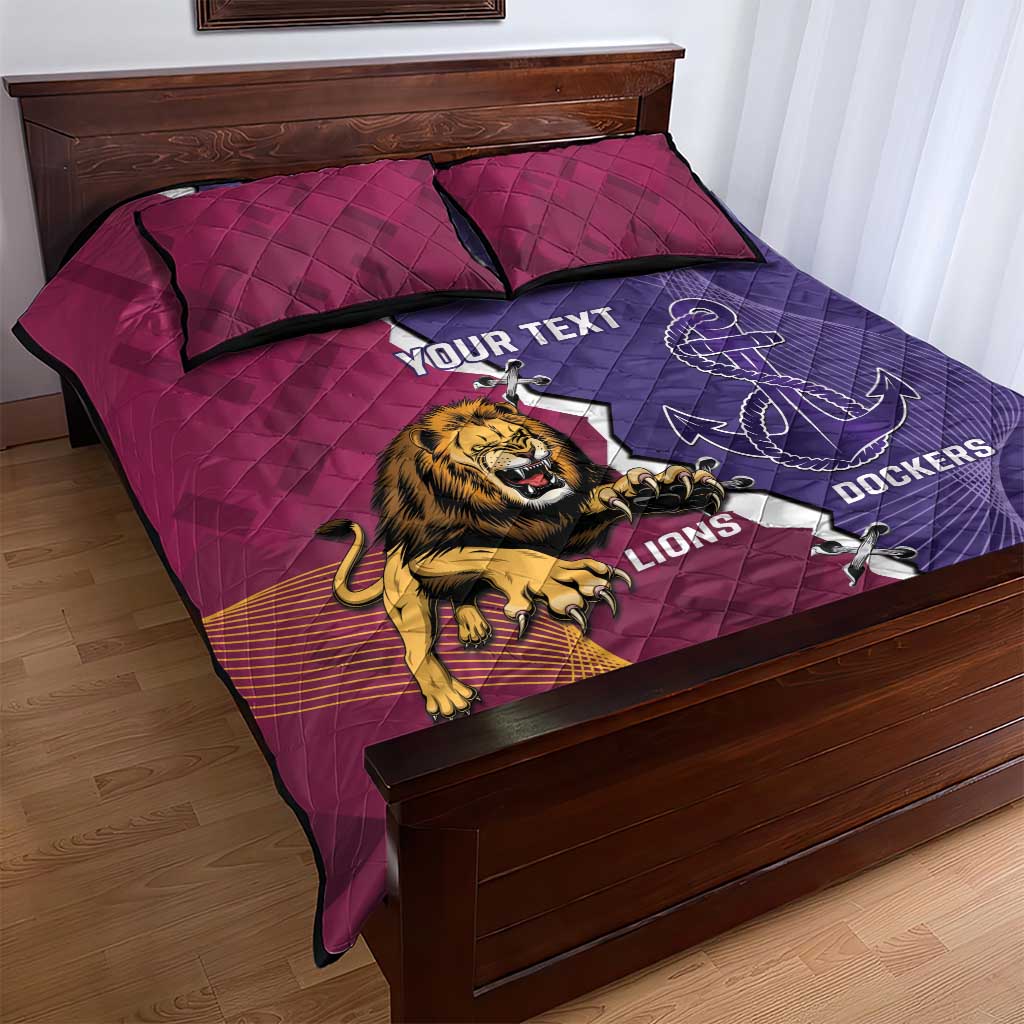 Dockers And Lions Football Custom Quilt Bed Set 2025 Sporty Dynamic Version - Aussie Hoodie