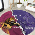 Dockers And Lions Football Custom Round Carpet 2025 Sporty Dynamic Version - Aussie Hoodie