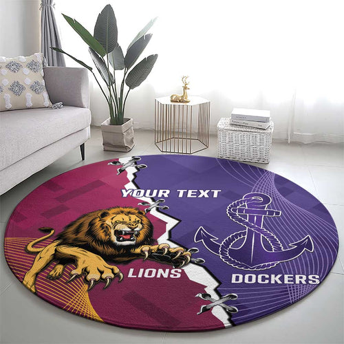 Dockers And Lions Football Custom Round Carpet 2025 Sporty Dynamic Version - Aussie Hoodie