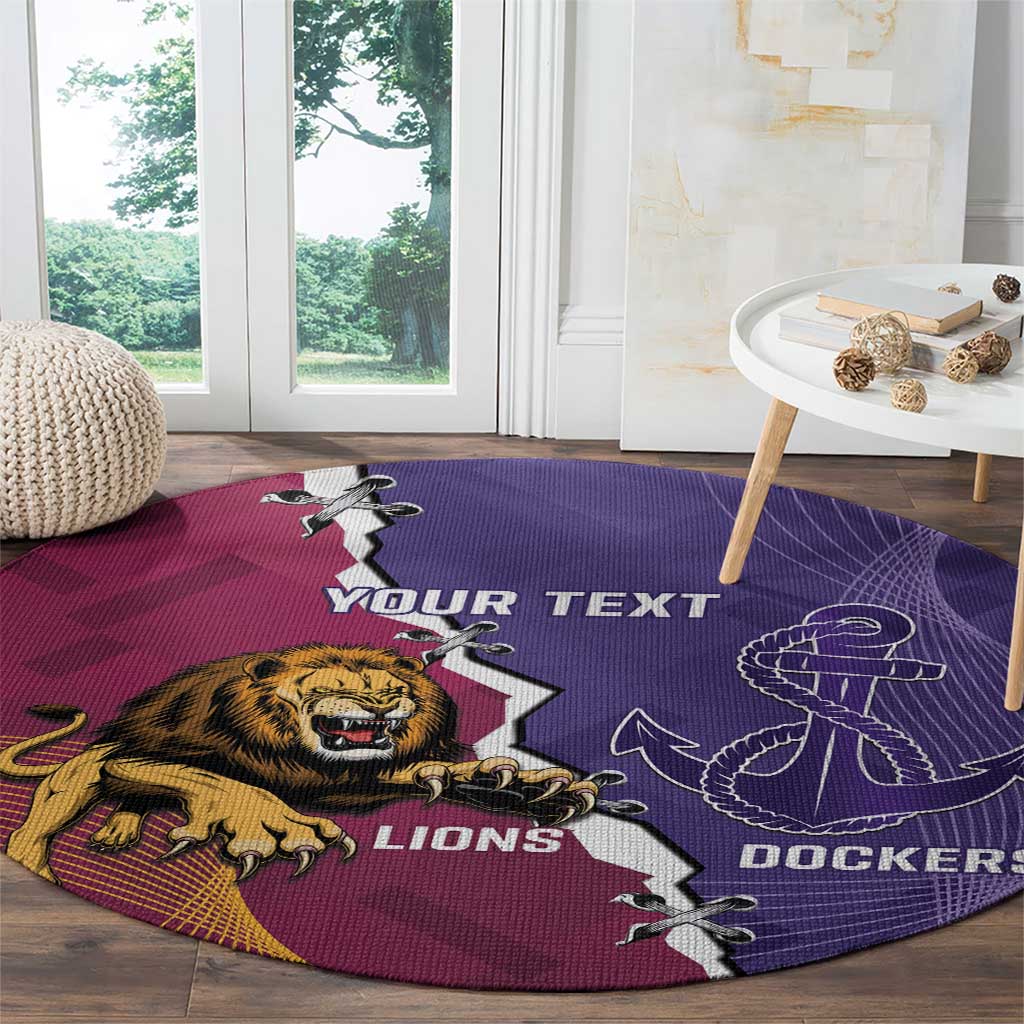 Dockers And Lions Football Custom Round Carpet 2025 Sporty Dynamic Version - Aussie Hoodie