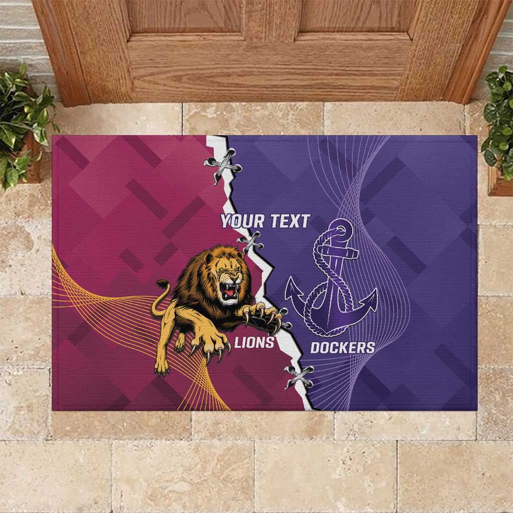 Dockers And Lions Football Custom Rubber Doormat 2025 Sporty Dynamic Version - Aussie Hoodie