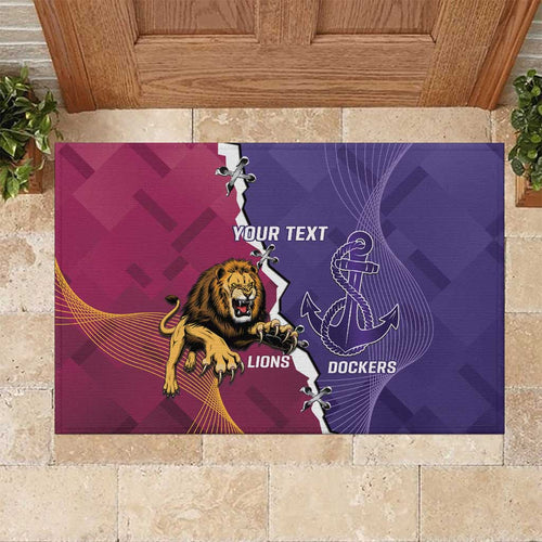 Dockers And Lions Football Custom Rubber Doormat 2025 Sporty Dynamic Version - Aussie Hoodie
