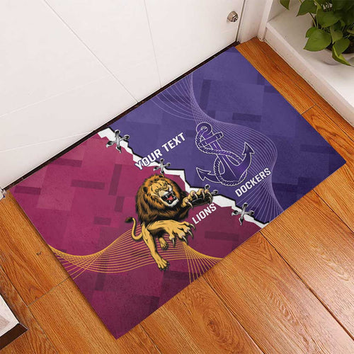Dockers And Lions Football Custom Rubber Doormat 2025 Sporty Dynamic Version - Aussie Hoodie
