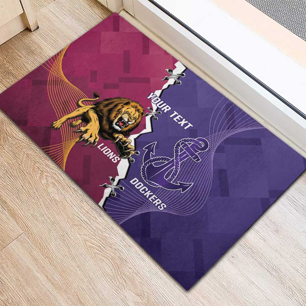 Dockers And Lions Football Custom Rubber Doormat 2025 Sporty Dynamic Version - Aussie Hoodie