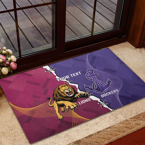 Dockers And Lions Football Custom Rubber Doormat 2025 Sporty Dynamic Version - Aussie Hoodie