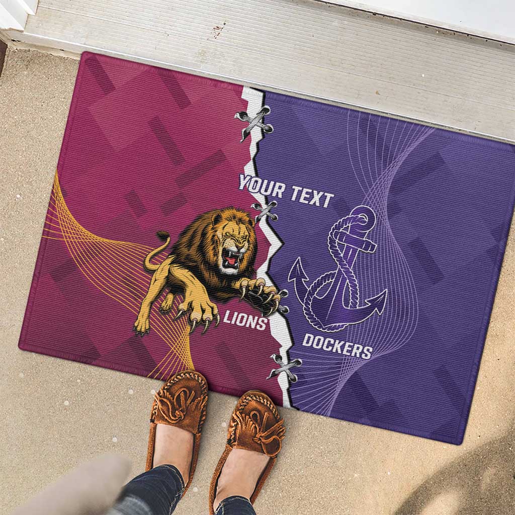 Dockers And Lions Football Custom Rubber Doormat 2025 Sporty Dynamic Version - Aussie Hoodie