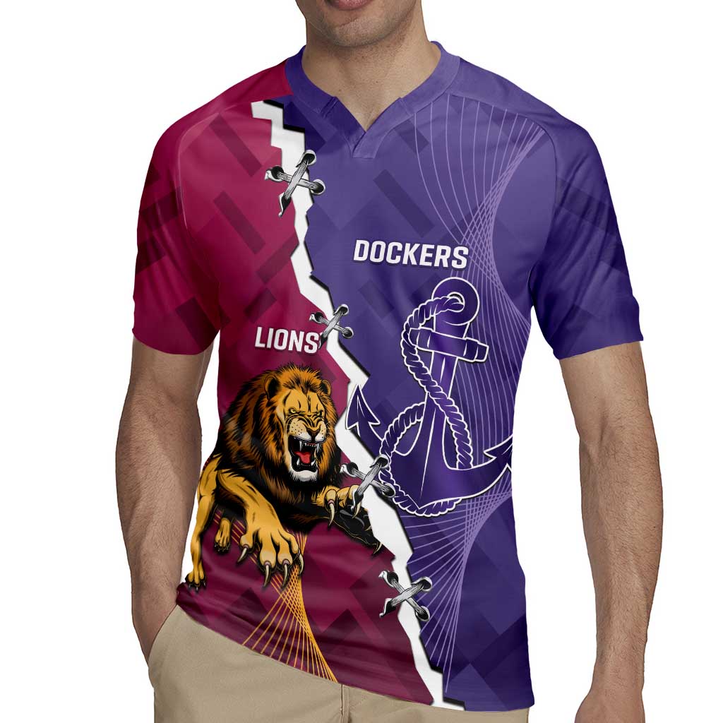 Dockers And Lions Football Custom Rugby Jersey 2025 Sporty Dynamic Version - Aussie Hoodie