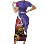 Dockers And Lions Football Custom Short Sleeve Bodycon Dress 2025 Sporty Dynamic Version - Aussie Hoodie