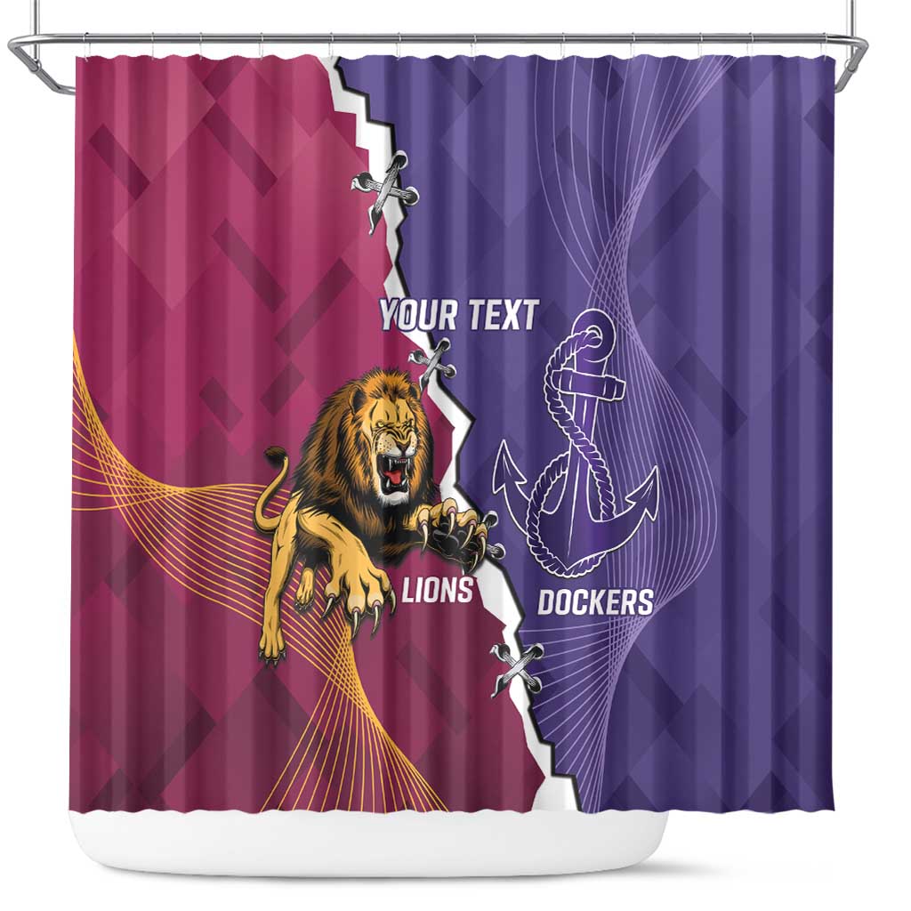 Dockers And Lions Football Custom Shower Curtain 2025 Sporty Dynamic Version - Aussie Hoodie