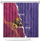Dockers And Lions Football Custom Shower Curtain 2025 Sporty Dynamic Version - Aussie Hoodie