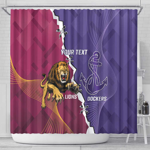 Dockers And Lions Football Custom Shower Curtain 2025 Sporty Dynamic Version - Aussie Hoodie