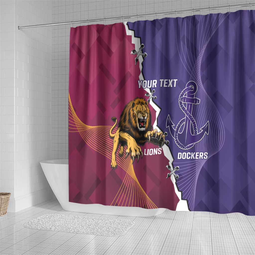 Dockers And Lions Football Custom Shower Curtain 2025 Sporty Dynamic Version - Aussie Hoodie