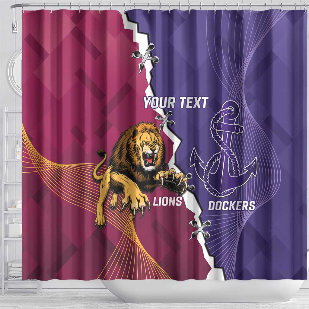 Dockers And Lions Football Custom Shower Curtain 2025 Sporty Dynamic Version - Aussie Hoodie