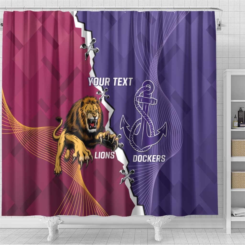 Dockers And Lions Football Custom Shower Curtain 2025 Sporty Dynamic Version - Aussie Hoodie