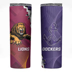 Dockers And Lions Football Skinny Tumbler 2025 Sporty Dynamic Version - Aussie Hoodie