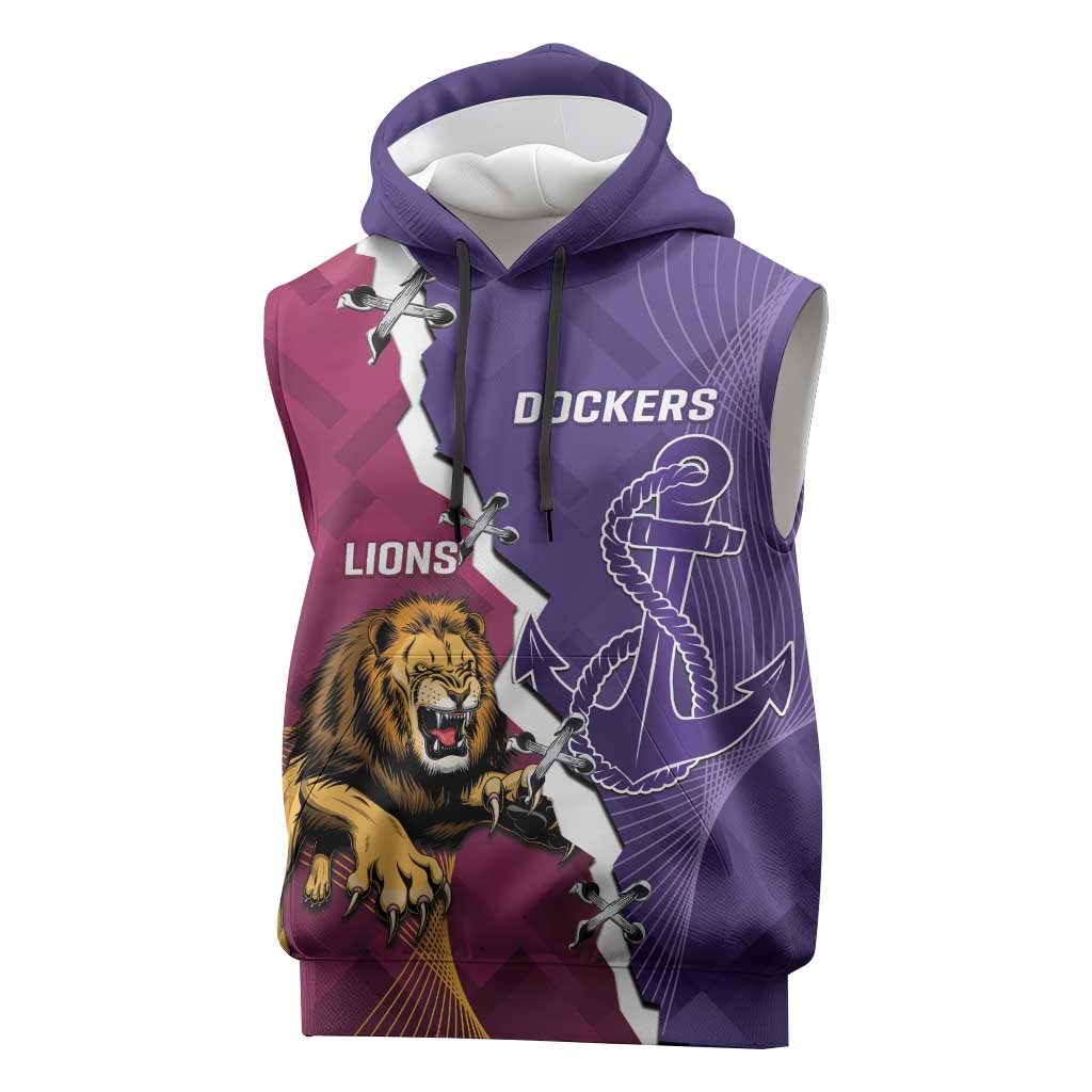 Dockers And Lions Football Custom Sleeveless Hoodie 2025 Sporty Dynamic Version - Aussie Hoodie