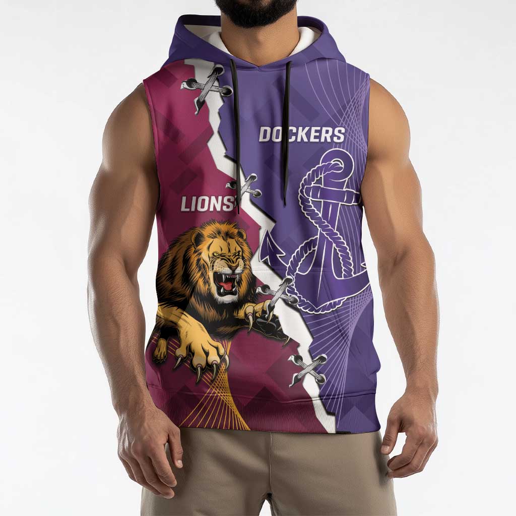 Dockers And Lions Football Custom Sleeveless Hoodie 2025 Sporty Dynamic Version - Aussie Hoodie