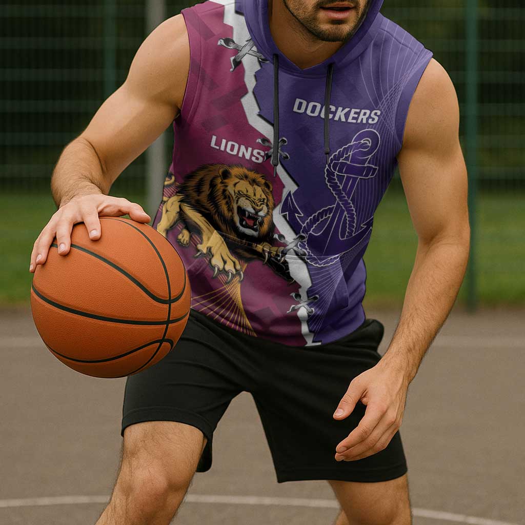 Dockers And Lions Football Custom Sleeveless Hoodie 2025 Sporty Dynamic Version - Aussie Hoodie