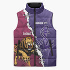 Dockers And Lions Football Custom Sleeveless Puffer Jacket 2025 Sporty Dynamic Version - Aussie Hoodie