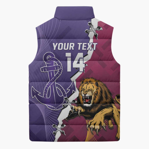 Dockers And Lions Football Custom Sleeveless Puffer Jacket 2025 Sporty Dynamic Version - Aussie Hoodie