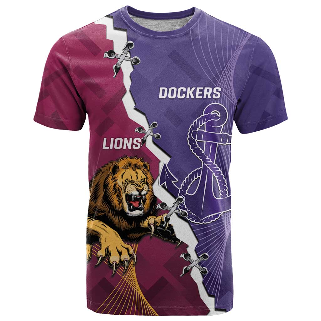 Dockers And Lions Football Custom T Shirt 2025 Sporty Dynamic Version - Aussie Hoodie