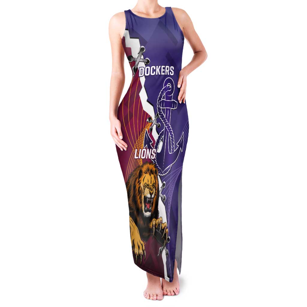 Dockers And Lions Football Custom Tank Maxi Dress 2025 Sporty Dynamic Version - Aussie Hoodie