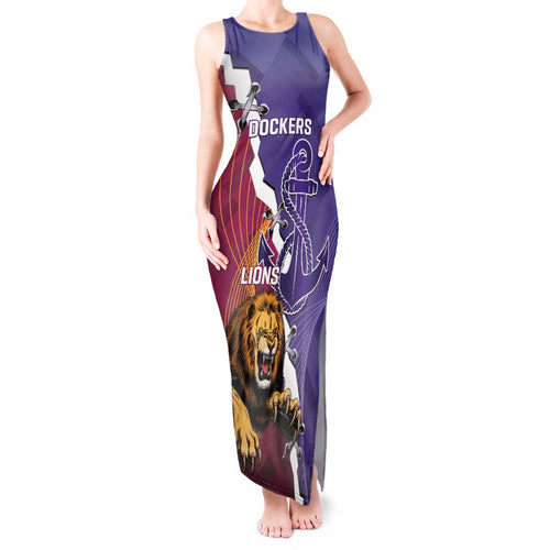 Dockers And Lions Football Custom Tank Maxi Dress 2025 Sporty Dynamic Version - Aussie Hoodie