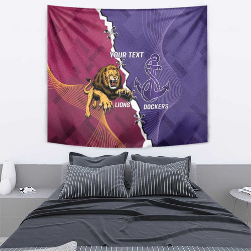Dockers And Lions Football Custom Tapestry 2025 Sporty Dynamic Version - Aussie Hoodie