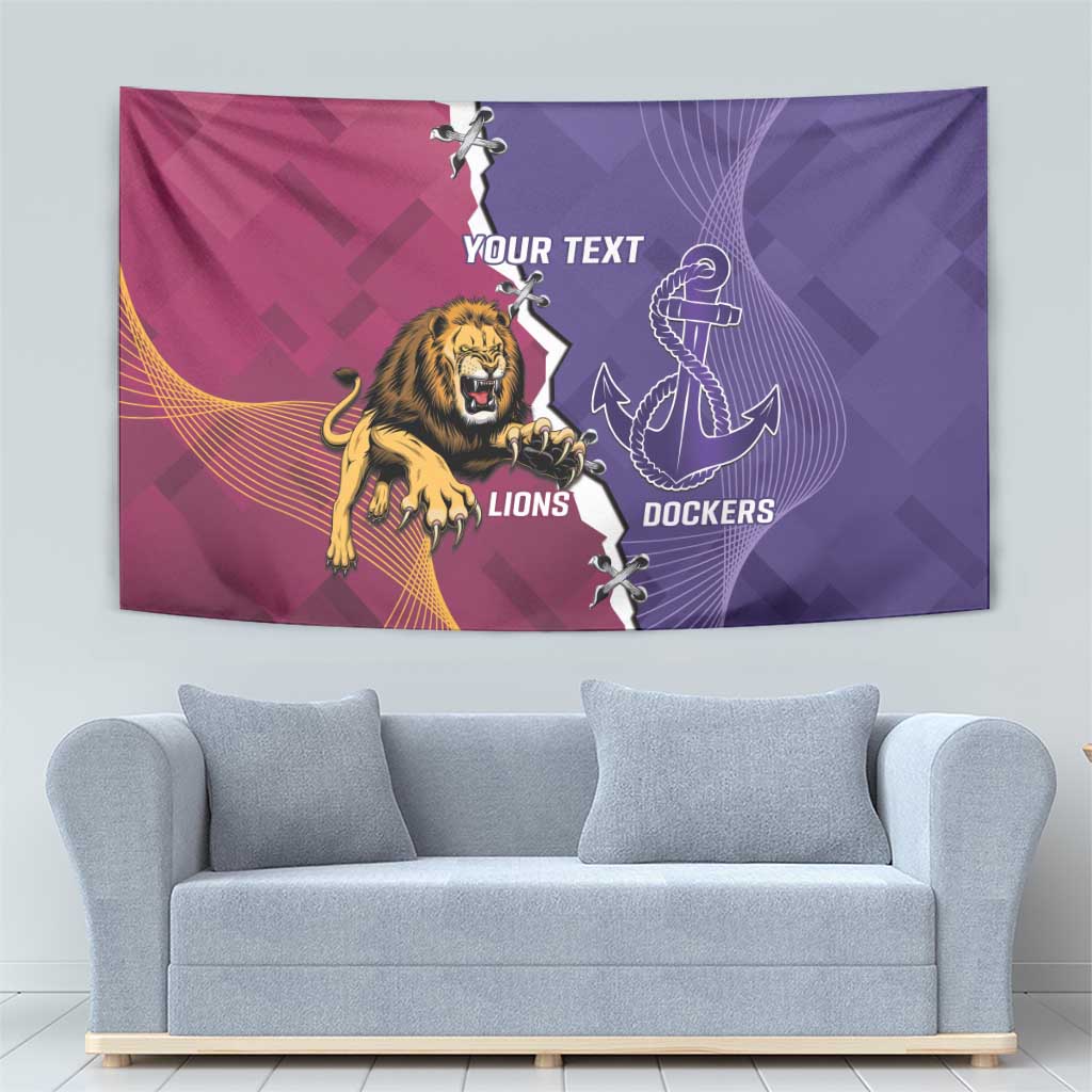 Dockers And Lions Football Custom Tapestry 2025 Sporty Dynamic Version - Aussie Hoodie