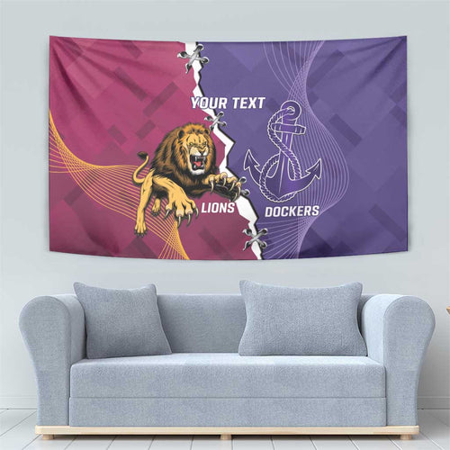 Dockers And Lions Football Custom Tapestry 2025 Sporty Dynamic Version - Aussie Hoodie