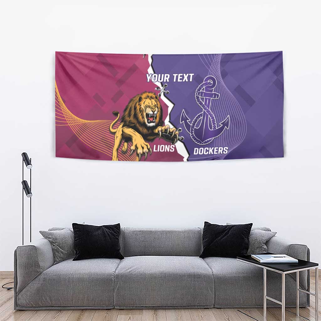 Dockers And Lions Football Custom Tapestry 2025 Sporty Dynamic Version - Aussie Hoodie