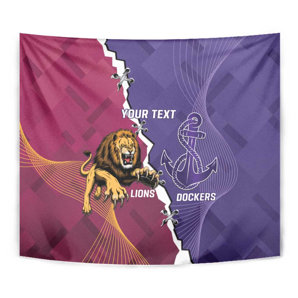 Dockers And Lions Football Custom Tapestry 2025 Sporty Dynamic Version - Aussie Hoodie