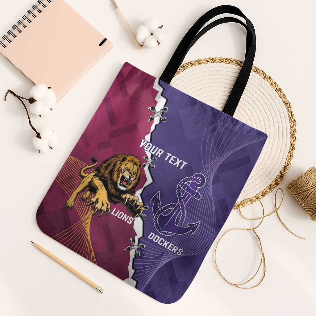 Dockers And Lions Football Custom Tote Bag 2025 Sporty Dynamic Version - Aussie Hoodie