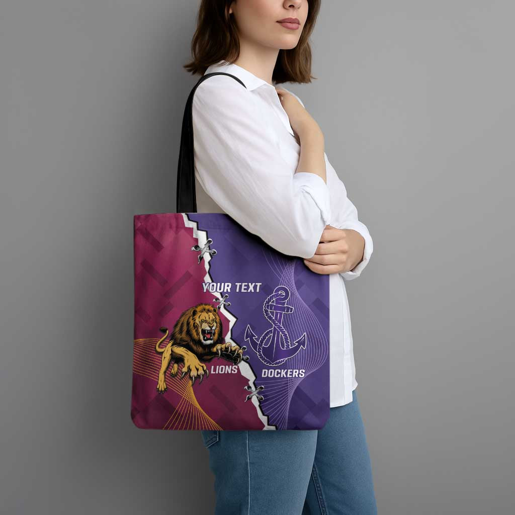 Dockers And Lions Football Custom Tote Bag 2025 Sporty Dynamic Version - Aussie Hoodie