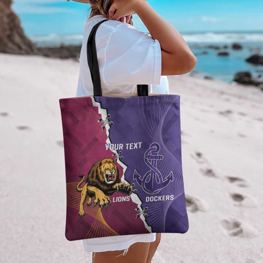 Dockers And Lions Football Custom Tote Bag 2025 Sporty Dynamic Version - Aussie Hoodie
