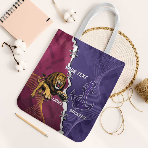 Dockers And Lions Football Custom Tote Bag 2025 Sporty Dynamic Version - Aussie Hoodie