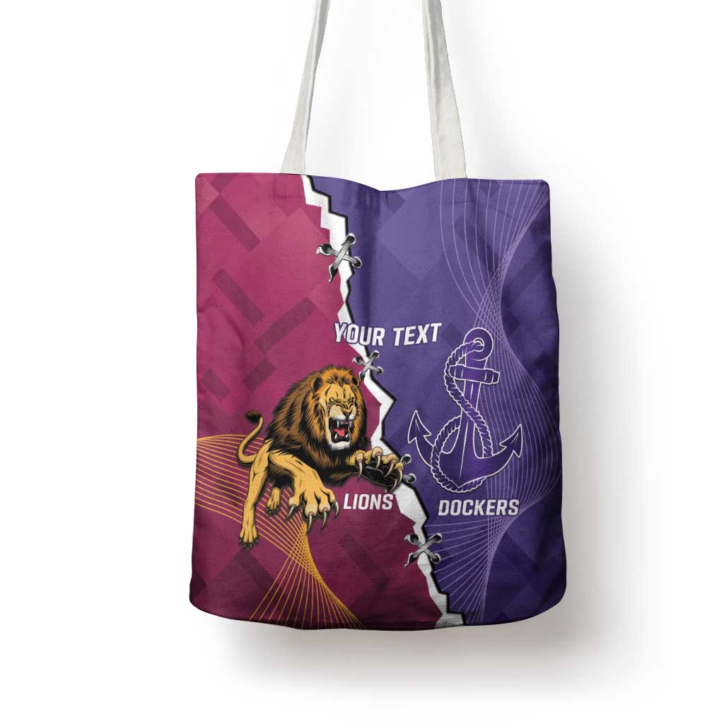 Dockers And Lions Football Custom Tote Bag 2025 Sporty Dynamic Version - Aussie Hoodie