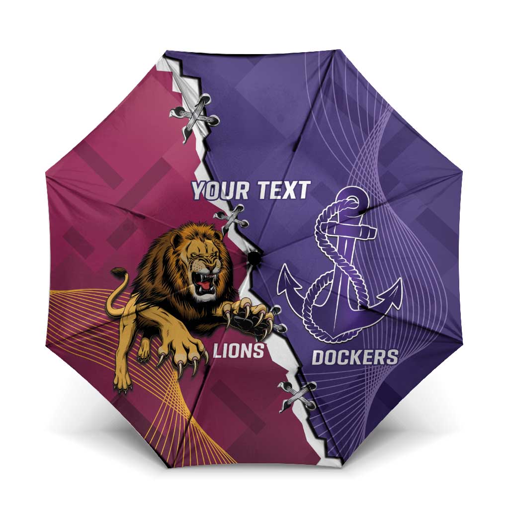 Dockers And Lions Football Custom Umbrella 2025 Sporty Dynamic Version - Aussie Hoodie