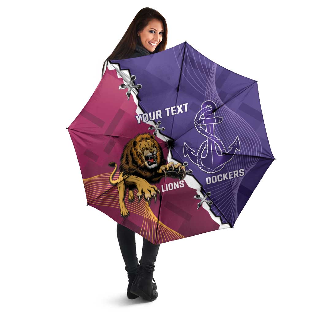 Dockers And Lions Football Custom Umbrella 2025 Sporty Dynamic Version - Aussie Hoodie