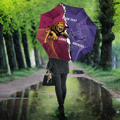 Dockers And Lions Football Custom Umbrella 2025 Sporty Dynamic Version - Aussie Hoodie